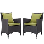 Modway Convene 2-PIECE Aluminum Rattan Patio Dining Chairs Espresso/peridot New. Price: $342.27.