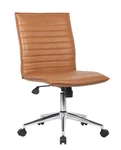Boss Caramel Vinyl Armless Hospitality Chair Model # B9534C-CML New. Price: $183.10.
