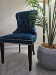 Versailles Tufted Dining Chair Blue Velvet - Abbyson Home Used. Price: $120.00.