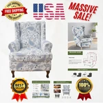 Washable 2-PIECE Wingback Chair Floral Print Slipcovers For Cozy Homes New. Price: $49.59.