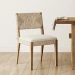 Nathan James Beacon Wire Brushed Light Brown Boucle Upholstered Solid Wood Chair Open. Price: $119.99.