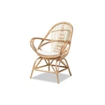 Baxton Studio Jayden Modern Bohemian White Fabri And Brown Rattan Accent Chair New. Price: $270.86.