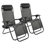 Zero Gravity Chair Set Of 2 Adjustable Folding Portable Black Elevon Holder Lawn New. Price: $129.99.
