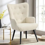 Furniliving Boucle Accent Chair For Room, Upholstered Set Of 1, White New. Price: $196.99.