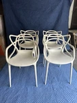 Kartell Masters Starck Set Of 4 White. (d) Used. Price: $1000.00.