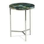 Steve Silver Foster Round Spa Green Agate Top And Nickel Base Chairside Table New. Price: $162.99.