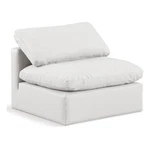 Bowery Hill Contemporary Vegan Leather Armless Chair In Cream New. Price: $673.83.