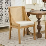 Rattan Dining Chairs Single Armchair With Rubberwood Frame, Cane Upholstered New. Price: $265.99.