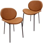 Leisuremod Servos Side Chair In Upholstered Faux Leather Set Of 2 Dark Brown New. Price: $329.04.