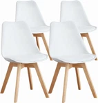 Olixis Set Of 4 Dining Kitchen Mid-century Modern With Chairs, White New. Price: $146.37.