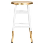 Emery Dipped Leaf Counter Height Barstool White/gold (24") - Safavieh New. Price: $140.99.