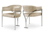 Maklaine Modern / Contemporary Beige Velvet Dining Chair (set Of 2) New. Price: $567.76.