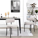 Dyhome White Boucle Dining Chairs Set Of 2, Mid Century Modern Kitchen Open. Price: $167.99.