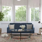 Flash Furniture FFIF60925 Empedocles 72"W Wood Framed Fabric - Blue New. Price: $830.53.