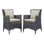 Modway Summon 2-PIECE Rattan Fabric Patio Dining Chairs Antique Canvas/beige New. Price: $502.99.
