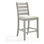 Benjara Pane 25" Set Of Counter Height Dining Chairs- Ladderback- Gray Wood New. Price: $227.99.