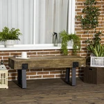 Garden Bench With Metal Legs, Rustic Wood Effect Concrete Dining New. Price: $221.99.
