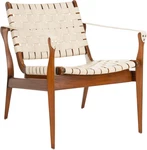 Dilan White & Light Brown Leather Safari Chair - Couture Collection New. Price: $1159.99.