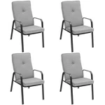 Patiojoy Set Of 4 Dining Stackable Chairs High-back Cushions Space Saving New. Price: $139.99.