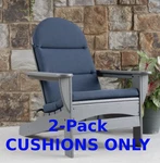 2-PACK Outdura Adirondack Cushions Only For Polywood Chairs Navy Blue Open. Price: $35.00.