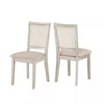 Set Of 2 South Hill Beige Linen Rattan Back Dining Chairs - Inspire Q Open. Price: $169.99.