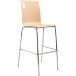 Pemberly Row 46.5" Modern Wood Cafe Stool With Hpl In Natural/chrome New. Price: $275.62.