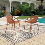 Indoor & Outdoor Simple Art Style Dining Chairs With Metal Legs, Set Of 2 New. Price: $191.28.