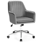 Costway Velvet Accent Office Armchair Adjustable Swivel Removable Cushion Grey New. Price: $69.99.