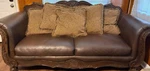 Divano Roma Furniture Classic Loveseat Bonded Leather, 2 Seater Recliner Sofa - Used. Price: $550.00.
