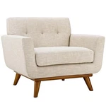 Modway Engage Modern Upholstered Fabric Tufted Armchair In Beige New. Price: $609.99.