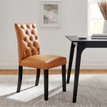 Modway Upholstered Faux Leather Button Tufted Parsons Dining Chair Tan New. Price: $114.25.
