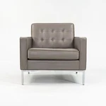2013 Florence Knoll Lounge / Club Chair In 2-TONE Grey Leather With Chrome Base Used. Price: $2950.00.