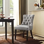 Modway Regent Button Tufted Upholstered Fabric Dining Chair Light Gray New. Price: $86.08.