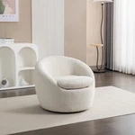 Winnie Modern 360 Swivel Barrel Chair Elegant White Fabric New. Price: $574.99.