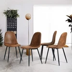 Homy Casa 33IN Dining Chairs Vintage Brown Suede Sturdy Metal Legs Modern 2 4 6 New. Price: $199.00.