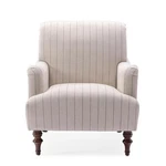 Pemberly Row Sea Oat Beige With Charcoal Stripe Polyester Fabric Arm Chair New. Price: $412.03.