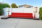Adrian Pearsall Craft Associates Mid Century Modern Platform Sofa With Lamps Seller. Price: $9500.00.
