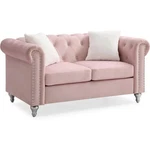 Glory Furniture Raisa Velvet Loveseat Pink New. Price: $436.41.