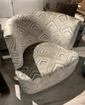 Century Furniture Ella Swivel Chair In Geometric Velvet Fabric CCC3108-8 Open. Price: $2190.00.