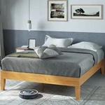 Wood Platform Bed Frame Full Size Slat Support Natural Zinus Moiz Deluxe Spring New. Price: $369.99.