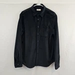 Saturdays Nyc Velvet Velour Shirt Men's Jet Black Poly Button Up Medium Pre-owned. Price: $27.99.