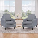 2PCS Mid-century Modern Accent Chair W/wood Leg Upholstered Living Room New. Price: $205.57.