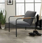 Sauder Boulevard Cafe Fabric Upholstered Accent Chair In Charcoal And Gray New. Price: $148.00.