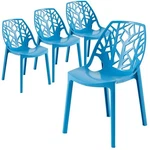 Leisuremod Cornelia Modern Plastic Dining Side Chair Set Of 4 Solid Blue New. Price: $728.97.