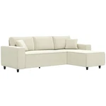 Homcom Chaise Sectional Sofa, Corduroy Fabric Corner Couch, Cream White New. Price: $322.99.