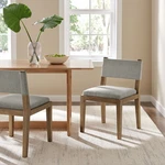 Calder Fabric Upholstered Wood Armless Dining Chair Wheat New. Price: $248.05.