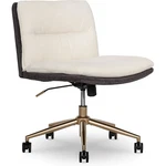 Elle Decor Ariana Criss Cross Armless Swivel Desk Chair Cream Fabric New. Price: $85.79.