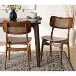 Baxton Studio Tafari Walnut Brown Dining Chairs Set Of 2 New. Price: $278.00.