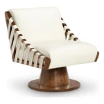 Meridian Furniture Millwin Cream Vegan Leather Swivel Accent Chair New. Price: $500.16.