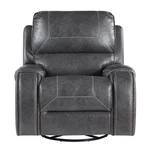 Steve Silver Keily Gray Faux Leather Manual Swivel Glider Recliner Chair New. Price: $600.99.